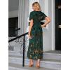 imageSimplee Womens V Neck Velvet Maxi Dress Short Sleeve Empire Waist Long Formal Dress for Wedding Guest4bronze  Jade