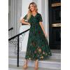 imageSimplee Womens V Neck Velvet Maxi Dress Short Sleeve Empire Waist Long Formal Dress for Wedding Guest4bronze  Jade