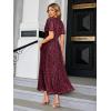 imageSimplee Womens V Neck Velvet Maxi Dress Short Sleeve Empire Waist Long Formal Dress for Wedding Guest4burgundy Floral