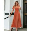 imageSimplee Womens V Neck Velvet Maxi Dress Short Sleeve Empire Waist Long Formal Dress for Wedding Guest4burnt Orange