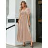 imageSimplee Womens V Neck Velvet Maxi Dress Short Sleeve Empire Waist Long Formal Dress for Wedding Guest4champagne