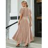 imageSimplee Womens V Neck Velvet Maxi Dress Short Sleeve Empire Waist Long Formal Dress for Wedding Guest4champagne