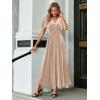 imageSimplee Womens V Neck Velvet Maxi Dress Short Sleeve Empire Waist Long Formal Dress for Wedding Guest4champagne