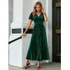 imageSimplee Womens V Neck Velvet Maxi Dress Short Sleeve Empire Waist Long Formal Dress for Wedding Guest4green