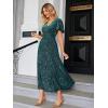 imageSimplee Womens V Neck Velvet Maxi Dress Short Sleeve Empire Waist Long Formal Dress for Wedding Guest4green Floral