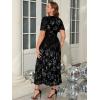 imageSimplee Womens V Neck Velvet Maxi Dress Short Sleeve Empire Waist Long Formal Dress for Wedding GuestPblack2