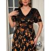 imageSimplee Womens V Neck Velvet Maxi Dress Short Sleeve Empire Waist Long Formal Dress for Wedding GuestPbrown2