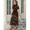 imageSimplee Womens V Neck Velvet Maxi Dress Short Sleeve Empire Waist Long Formal Dress for Wedding GuestPbrown2