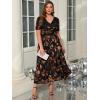 imageSimplee Womens V Neck Velvet Maxi Dress Short Sleeve Empire Waist Long Formal Dress for Wedding GuestPbrown2
