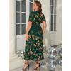 imageSimplee Womens V Neck Velvet Maxi Dress Short Sleeve Empire Waist Long Formal Dress for Wedding GuestPemerald Green2