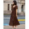 imageSimplee Womens Velvet Maxi Dress V Neck Short Sleeve Empire Waist Semi Formal Long Cocktail DressesBurnoutbrown