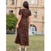 imageSimplee Womens Velvet Maxi Dress V Neck Short Sleeve Empire Waist Semi Formal Long Cocktail DressesBurnoutbrown
