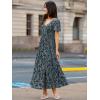 imageSimplee Womens Velvet Maxi Dress V Neck Short Sleeve Empire Waist Semi Formal Long Cocktail DressesBurnoutdusty Blue