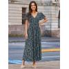 imageSimplee Womens Velvet Maxi Dress V Neck Short Sleeve Empire Waist Semi Formal Long Cocktail DressesBurnoutdusty Blue