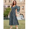imageSimplee Womens Velvet Maxi Dress V Neck Short Sleeve Empire Waist Semi Formal Long Cocktail DressesBurnoutdusty Blue