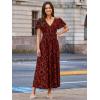 imageSimplee Womens Velvet Maxi Dress V Neck Short Sleeve Empire Waist Semi Formal Long Cocktail DressesBurnoutrust