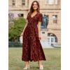 imageSimplee Womens Velvet Maxi Dress V Neck Short Sleeve Empire Waist Semi Formal Long Cocktail DressesBurnoutrust