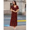 imageSimplee Womens Velvet Maxi Dress V Neck Short Sleeve Empire Waist Semi Formal Long Cocktail DressesBurnoutrust