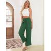 imageSimplee Womens Wide Leg Palazzo Pants High Waisted Boho Casual Drawstring Linen Pants Trousers with Pockets