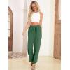 imageSimplee Womens Wide Leg Palazzo Pants High Waisted Boho Casual Drawstring Linen Pants Trousers with Pockets
