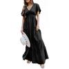 imageAmegoya Womens Casual Short Sleeve V Neck Floral Maxi Dresses Boho Beach Photoshoot Flowy Ruffle Long Dress3blacknew