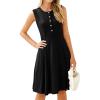 imageSimplee Womens 2025 Summer Mini Dress  Casual Sleeveless Button Down Vacation Short Sundress with PocketsBlack