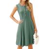 imageSimplee Womens 2025 Summer Mini Dress  Casual Sleeveless Button Down Vacation Short Sundress with PocketsSage Green