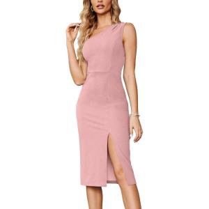 imageSimplee Womens Fall Wedding Guest Maxi Dress Boho Flowy V Neck Short Sleeve Semi Formal Sparkly Bridesmaid DressCpink