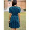 imageSimplee Womens 2025 Velvet Short Sleeve Cocktail Dress Fall Winter Casual V Neck Empire Waist Mini Dresses with Pockets2burnout Dark Blue