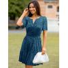 imageSimplee Womens 2025 Velvet Short Sleeve Cocktail Dress Fall Winter Casual V Neck Empire Waist Mini Dresses with Pockets2burnout Dark Blue