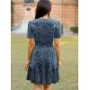 imageSimplee Womens 2025 Velvet Short Sleeve Cocktail Dress Fall Winter Casual V Neck Empire Waist Mini Dresses with Pockets2burnout Dusty Blue