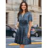 imageSimplee Womens 2025 Velvet Short Sleeve Cocktail Dress Fall Winter Casual V Neck Empire Waist Mini Dresses with Pockets2burnout Dusty Blue