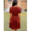 imageSimplee Womens 2025 Velvet Short Sleeve Cocktail Dress Fall Winter Casual V Neck Empire Waist Mini Dresses with Pockets2burnout Tangerine