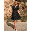 imageSimplee Womens 2025 Velvet Short Sleeve Cocktail Dress Fall Winter Casual V Neck Empire Waist Mini Dresses with Pockets3burnout Black