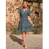 imageSimplee Womens 2025 Velvet Short Sleeve Cocktail Dress Fall Winter Casual V Neck Empire Waist Mini Dresses with Pockets3burnout Dusty Blue