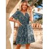 imageSimplee Womens 2025 Velvet Short Sleeve Cocktail Dress Fall Winter Casual V Neck Empire Waist Mini Dresses with Pockets3burnout Dusty Blue