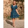 imageSimplee Womens 2025 Velvet Short Sleeve Cocktail Dress Fall Winter Casual V Neck Empire Waist Mini Dresses with Pockets3burnout Grayish Blue