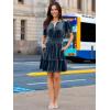 imageSimplee Womens 2025 Velvet Short Sleeve Cocktail Dress Fall Winter Casual V Neck Empire Waist Mini Dresses with PocketsDusty Blue