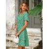 imageSimplee Womens Floral Short Summer Dress  Empire Waist A Line Flutter Sleeve V Neck Boho Mini Dresses with PocketsFloralgreen
