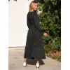 imageSimplee Womens Long Sleeve Smocked Maxi Dress Tiered V Neck Flowy Fall Wedding Guest Long Dresses with PocketsBlack