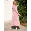 imageSimplee Womens Long Sleeve Smocked Maxi Dress Tiered V Neck Flowy Fall Wedding Guest Long Dresses with PocketsPink