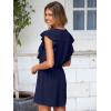 imageSimplee Apparel Womens Summer Romper  Flutter Sleeve Cruise Outfits Button Casual Wide Leg Jumpsuit Dressy with PocketsNavy