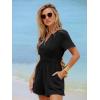 imageSimplee Womens Summer Dressy Casual Short Sleeve Cute Rompers Empire Waist Flowy Dress1black
