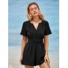 imageSimplee Womens Summer Dressy Casual Short Sleeve Cute Rompers Empire Waist Flowy Dress1black