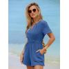 imageSimplee Womens Summer Dressy Casual Short Sleeve Cute Rompers Empire Waist Flowy Dress1blue