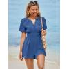 imageSimplee Womens Summer Dressy Casual Short Sleeve Cute Rompers Empire Waist Flowy Dress1blue
