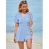 imageSimplee Womens Summer Dressy Casual Short Sleeve Cute Rompers Empire Waist Flowy Dress1light Blue