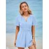 imageSimplee Womens Summer Dressy Casual Short Sleeve Cute Rompers Empire Waist Flowy Dress1light Blue
