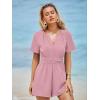 imageSimplee Womens Summer Dressy Casual Short Sleeve Cute Rompers Empire Waist Flowy Dress1light Pink