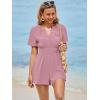 imageSimplee Womens Summer Dressy Casual Short Sleeve Cute Rompers Empire Waist Flowy Dress1light Pink